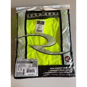 Radians Radwear SV8 Hi-Vis Yellow Mesh Safety Vest ANSI Class 2 Large NEW